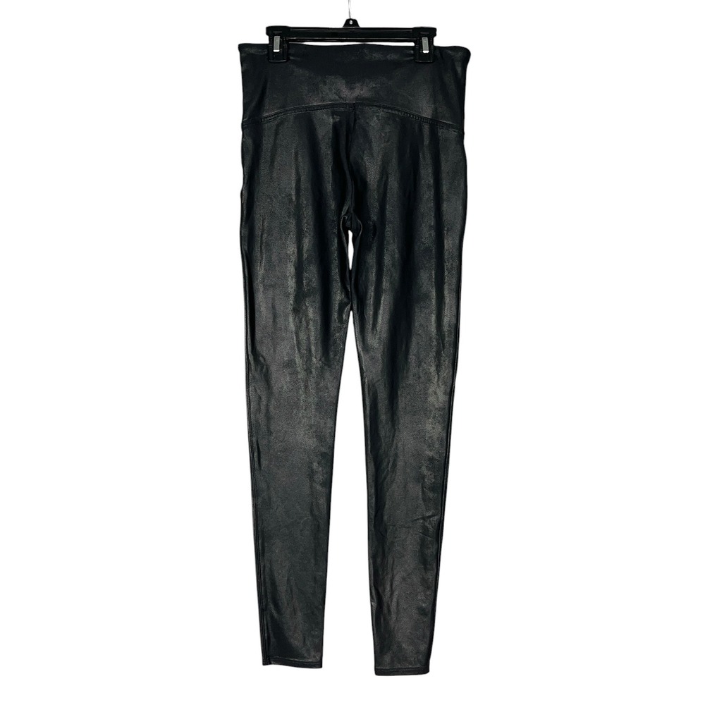 Spanx Faux Leather Leggings Womens Large Black High Rise Tummy Control 2437 - Picture 3 of 6